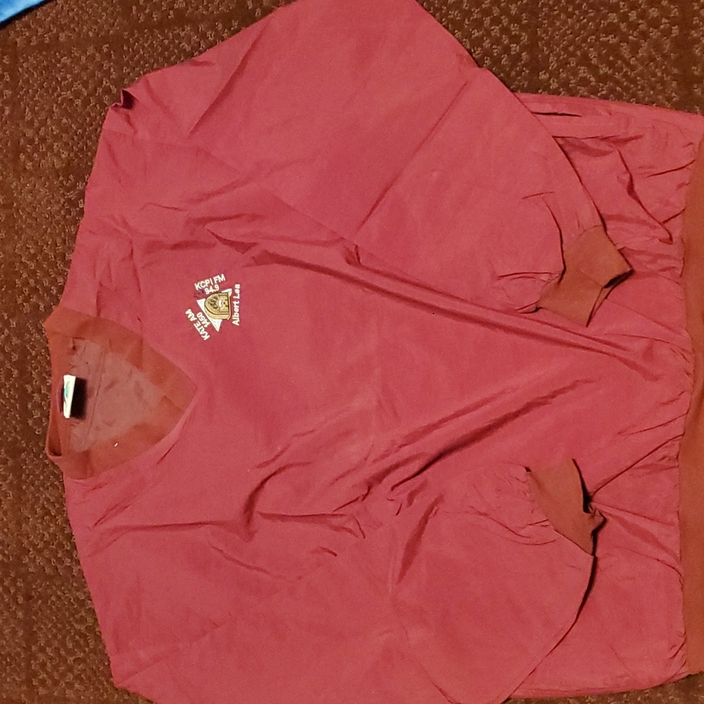 Red Windbreaker with embroidery